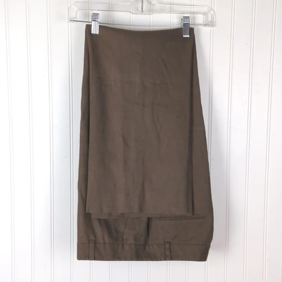 Lauren Ralph Lauren Womens Linen Trouser Pants Brown Size 10 Lined Flat Front - Picture 11 of 12